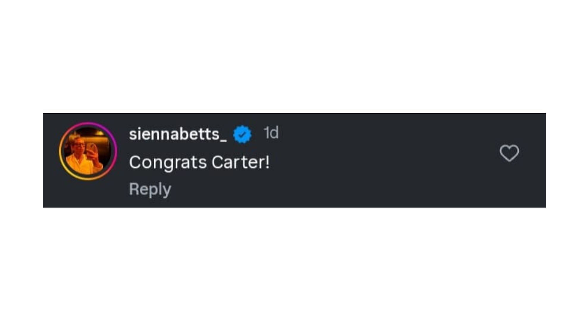 Sienna Betts' comment on the Spurs' pick